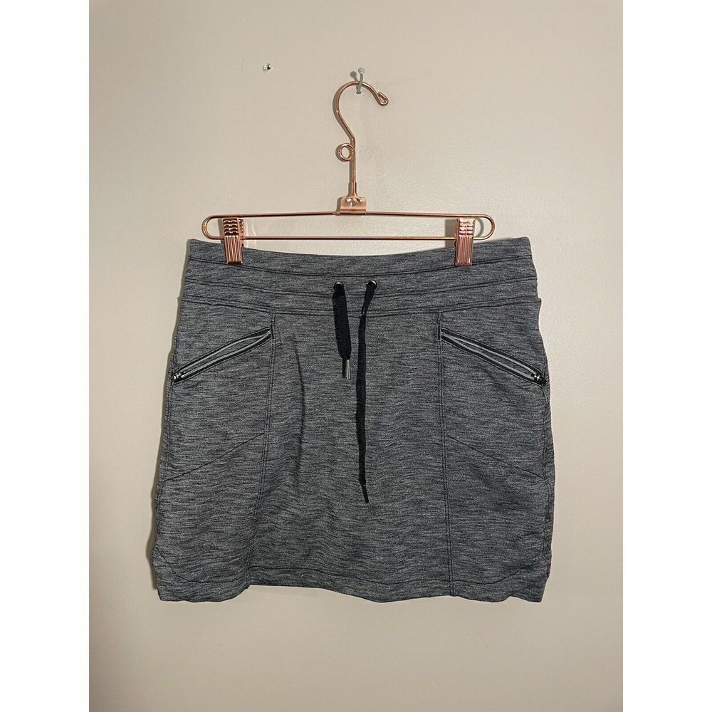 Athleta Metro Skort Drawstring Zip Pockets Style 212468 Sz XS Dark Heather Grey - Picture 2 of 6